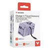 Verbatim Charge 'n' Travel 100W universele reisadapter met uitschuifbare kabel paars