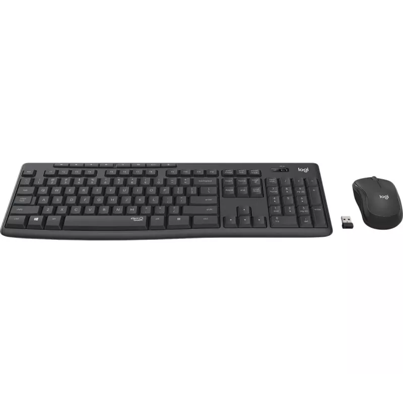 Logitech MK295 Silent Wireless Combo toetsenbord muis inclusief Office USB QWERTZ Duits grafiet
