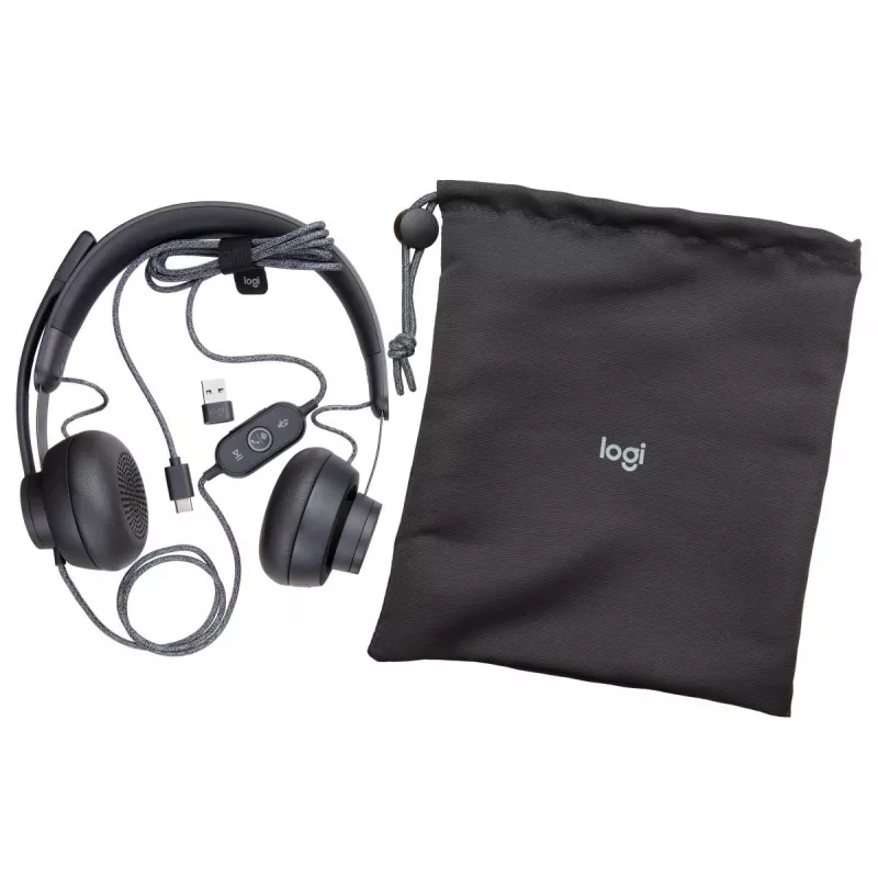 LOGITECH Zone Wired - USB-C / USB-A - headset - MSFT Teams Zone - zwart