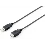 USB 2.0 type A verlengkabel, stekker-bus, Equip 128852, 5 m, zwart