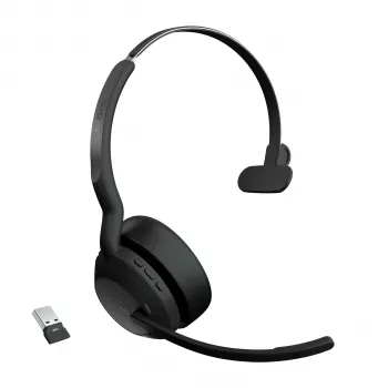 Jabra Evolve2 55 - Link380a MS mono, draadloos, kantoor/callcenter, 20 - 20000 Hz, 130 g, headset, zwart