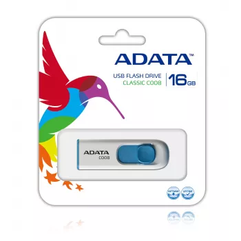 ADATA C008 USB-stick 16 GB USB Type-A 2.0 blauw, wit