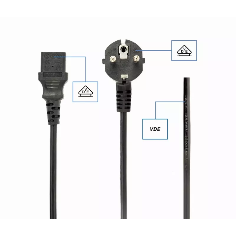 GEMBIRD kabel Power C13 VDE-goedgekeurd 3m (bulkverpakking)