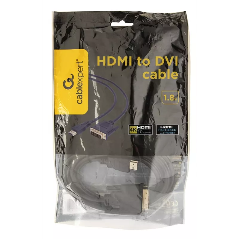 GEMBIRD HDMI naar DVI stekker-stekker kabel met vergulde stekkers 2,0 m bulkverpakking