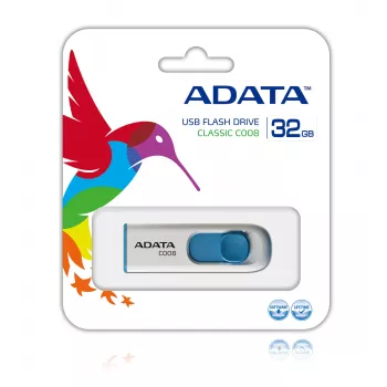 ADATA 32 GB C008 USB-stick USB Type-A 2.0 blauw, wit