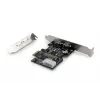 DIGITUS IEEE 1394b interfacekaart, PCIe 3 poorts, 2x9-polig extern + 1x9-polig intern