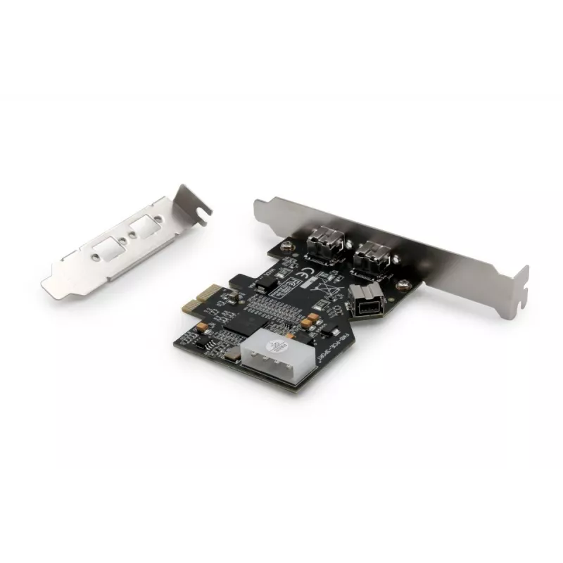 DIGITUS IEEE 1394b interfacekaart, PCIe 3 poorts, 2x9-polig extern + 1x9-polig intern