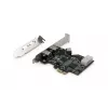 DIGITUS IEEE 1394b interfacekaart, PCIe 3 poorts, 2x9-polig extern + 1x9-polig intern