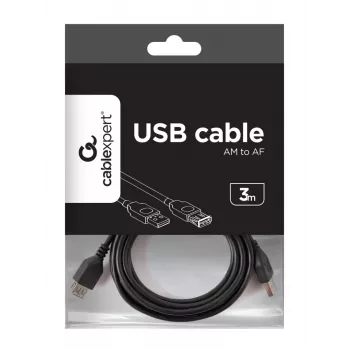 GEMBIRD USB 2.0 Type-A naar USB Type-A verlengkabel (AM/AF), 1m - zwart