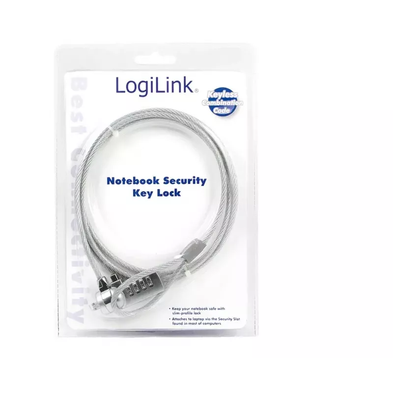Notebook-beveiligingsslot LogiLink NBS002 combinatieslot 1,5 m