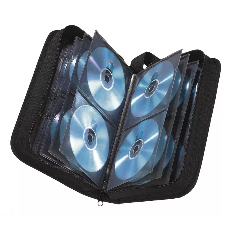 Hama nylon cd-wallet 64 cd's, 64 discs, zwart, nylon