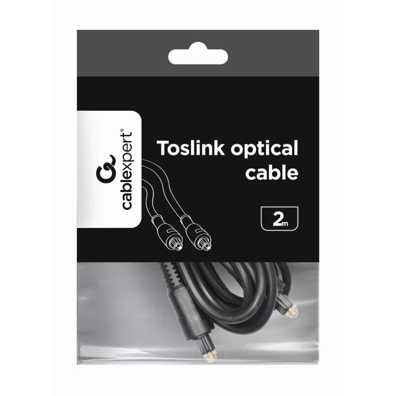 Audiokabel, Gembird Toslink, 2 m, zwart, stekker-stekker