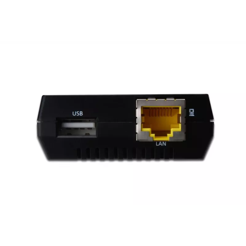 DIGITUS multifunctionele USB-netwerkserver, 1-poorts netwerk-USB-hub, NAS, printserver USB 2.0, RJ45
