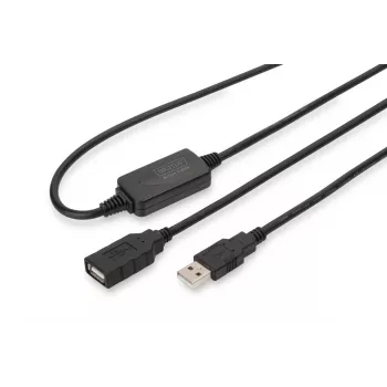 DIGITUS USB 2.0 repeaterkabel USB-A stekker / A bus 10 m (DA-73100-1)