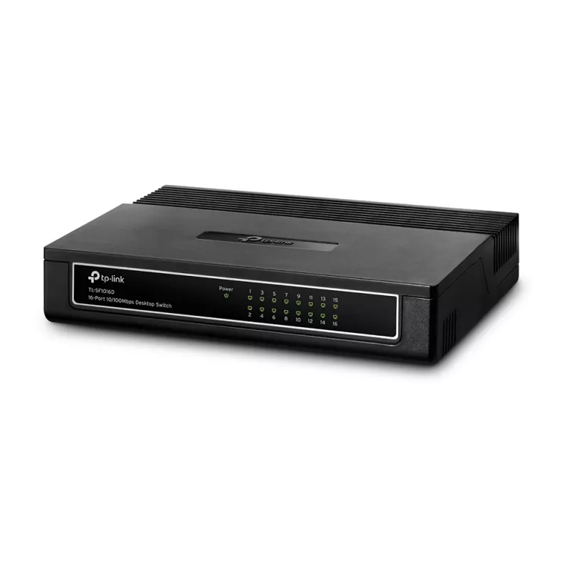 TP-Link 16-poorts 10/100Mbps desktop-switch, unmanaged, Fast Ethernet (10/100), full duplex, rackmontage, wandmontage