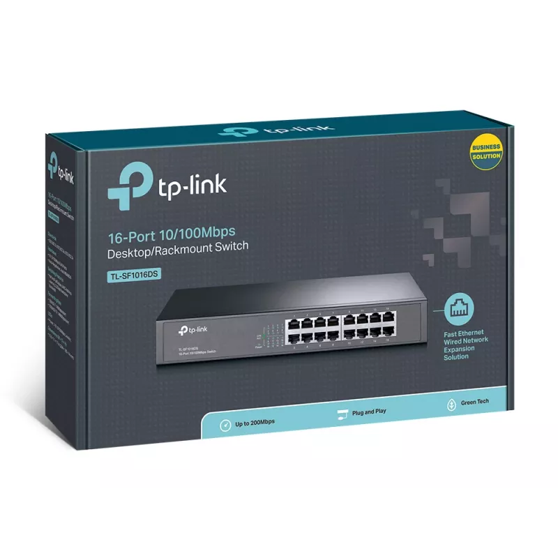 TP-Link TL-SF1016DS netwerkswitch unmanaged Fast Ethernet (10/100) 1U zwart