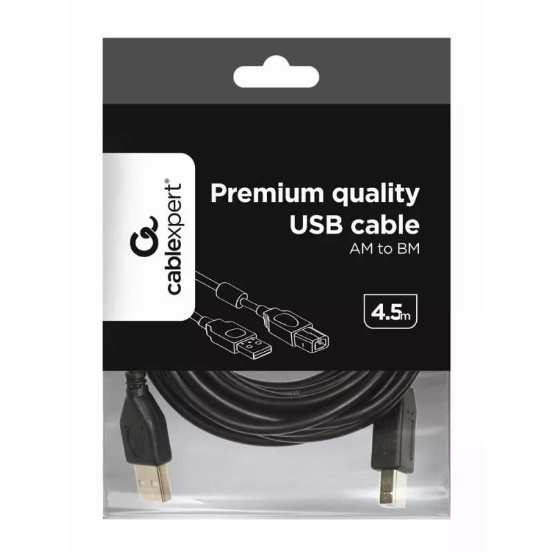 GEMBIRD Premium kwaliteit USB A-stekker naar B-stekker kabel 4,5m - zwart