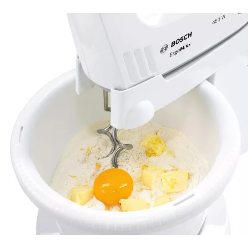 Bosch MFQ36460 ErgoMixx handmixer met kom 450 W wit