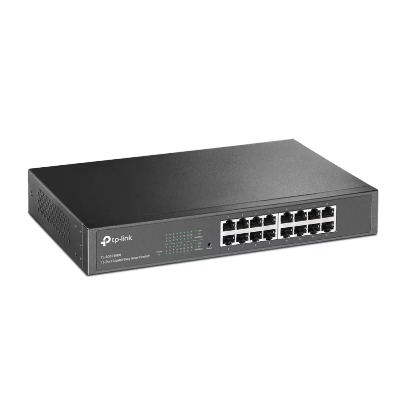 TP-Link 16-poorts Gigabit Easy Smart netwerkswitch, managed, L2, Gigabit Ethernet (10/100/1000), rackmontage, 1U