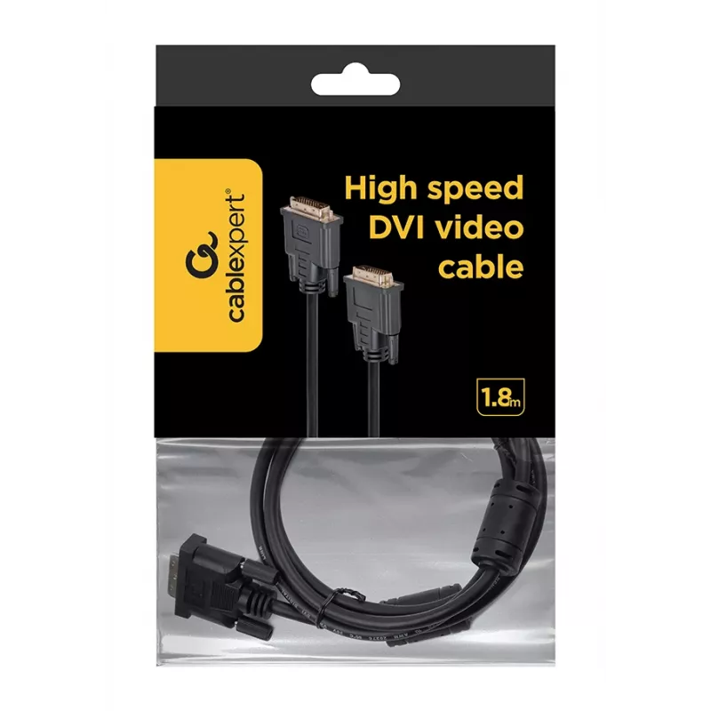 GEMBIRD DVI-D naar DVI-D kabel 2,0 m gegoten met lange schroeven (bulkverpakking)