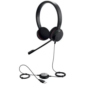 Jabra Evolve 20 MS stereo, bedraad, kantoor/callcenter, 150 - 7000 Hz, 171 g, headset, zwart