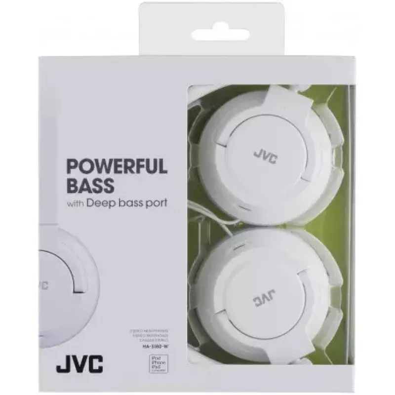 JVC HA-S180-W-E hoofdtelefoon/headset bedraad hoofdband muziek wit