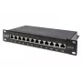 DIGITUS DN-91612S 10 inch 12-poorts Cat6 Class E afgeschermd patchpaneel, 1U, zwart RAL 9005