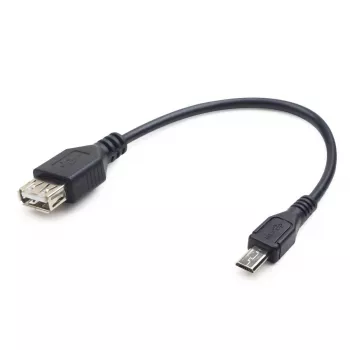 GEMBIRD USB OTG AF naar Micro BM kabel 15 cm - zwart