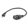 GEMBIRD USB OTG AF naar Micro BM kabel 15 cm - zwart