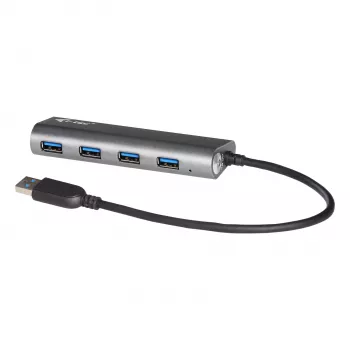 USB-hub i-tec Metal Superspeed USB 3.0 4-poorts hub 5000 Mbit/s grijs
