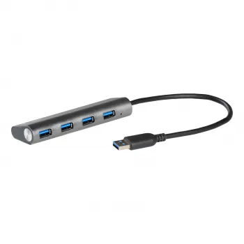 USB-hub i-tec Metal Superspeed USB 3.0 4-poorts hub 5000 Mbit/s grijs