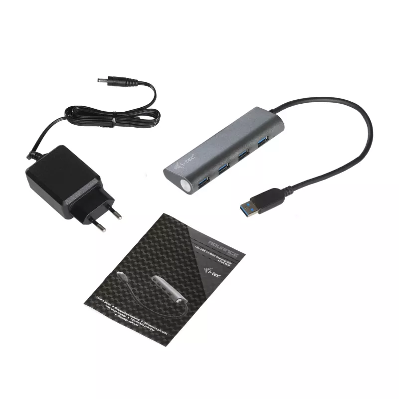 USB-hub i-tec Metal Superspeed USB 3.0 4-poorts hub 5000 Mbit/s grijs