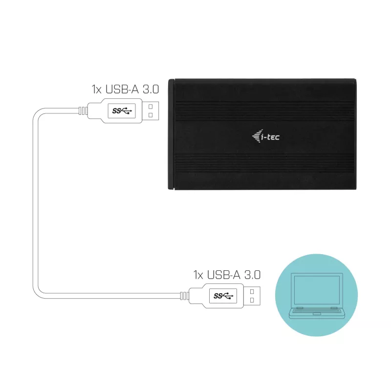 HDD/SSD-behuizing i-tec Advance MySafe AluBasic 2,5 inch USB 3.0