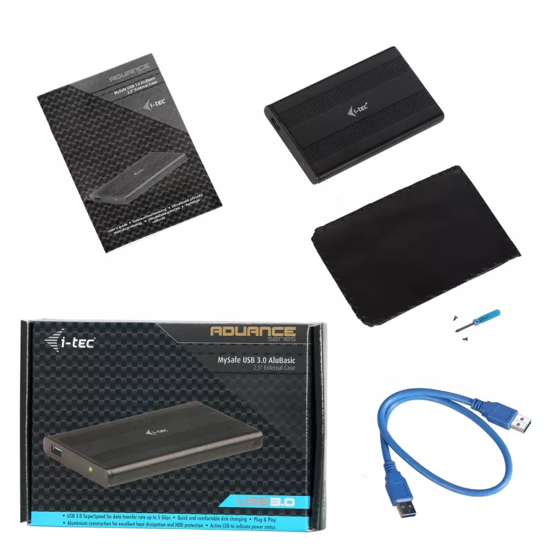 HDD/SSD-behuizing i-tec Advance MySafe AluBasic 2,5 inch USB 3.0