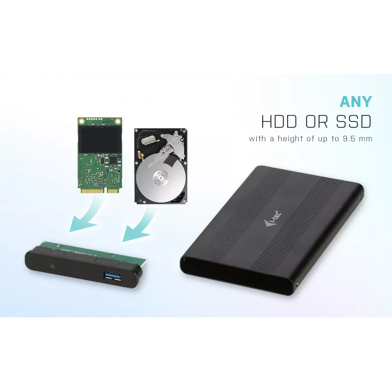 HDD/SSD-behuizing i-tec Advance MySafe AluBasic 2,5 inch USB 3.0