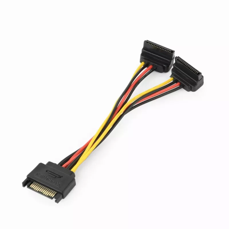 GEMBIRD SATA-stroomverdeelkabel met haakse uitgangsaansluitingen, 15 cm