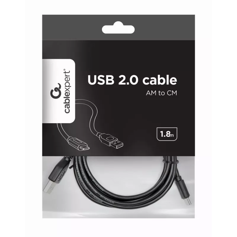 GEMBIRD USB 2.0 AM naar Type-C kabel (AM/CM) - 2,0 m