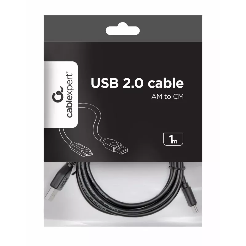 GEMBIRD USB 2.0 AM naar Type-C kabel (AM/CM) 1 m