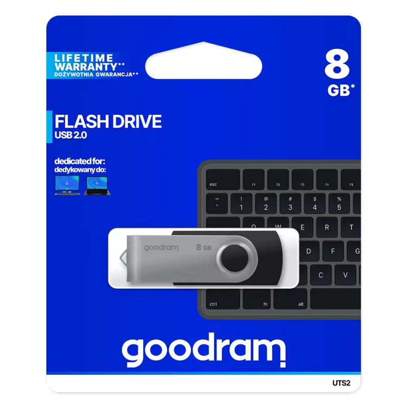 Goodram UTS2 USB-flashstation 8 GB USB Type-A 2.0 zwart