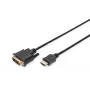DIGITUS ASSMANN HDMI-adapterkabel, Type-A-DVI(18+1) M/M, 2m Full HD zwart