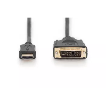 DIGITUS ASSMANN HDMI-adapterkabel, Type-A-DVI(18+1) M/M, 2m Full HD zwart