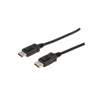 DIGITUS DisplayPort-verbindingskabel, DP M/M, 1m met druksluiting, Ultra HD 4K zwart