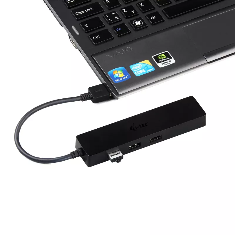 i-tec Advance USB 3.0 slanke HUB 3 poort Gigabit Ethernet-adapter zwart