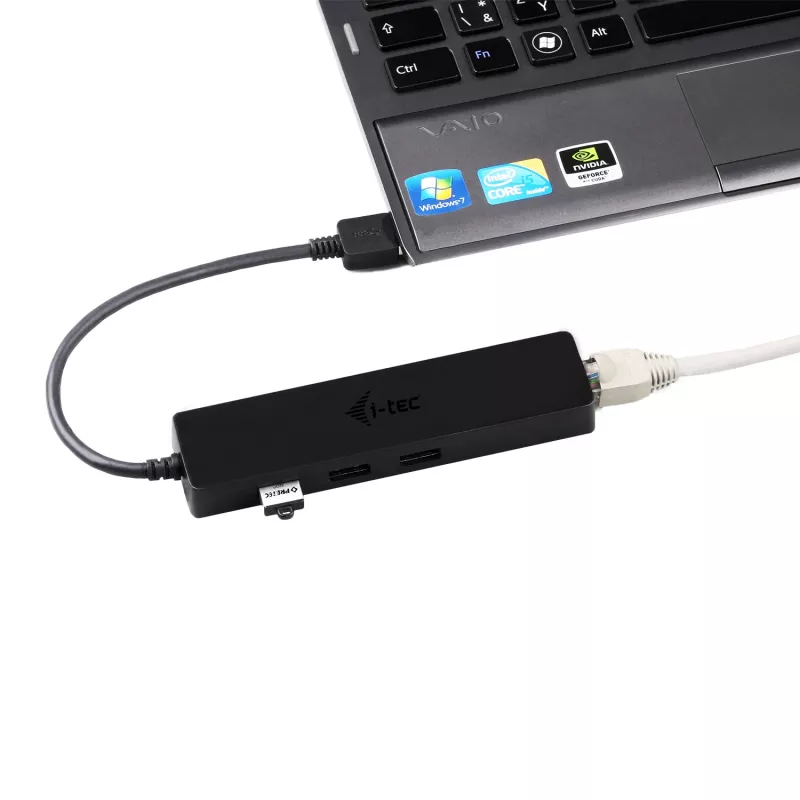 i-tec Advance USB 3.0 slanke HUB 3 poort Gigabit Ethernet-adapter zwart