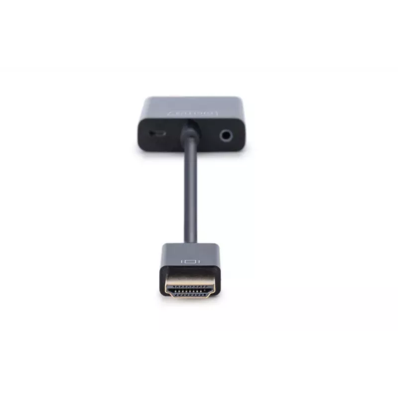 DIGITUS HDMI-naar-VGA-converteradapter type A - VGA (D-Sub)-aansluiting, 3,5mm-audiobus zwart