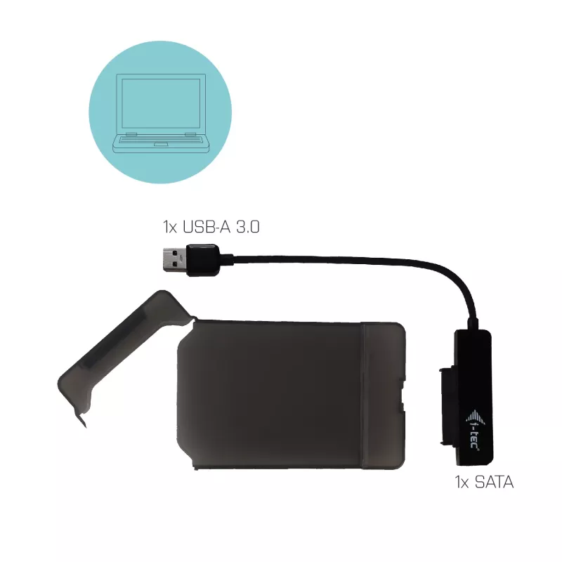 HDD/SSD-behuizing i-tec MySafe USB 3.0 Easy 2,5 inch externe behuizing zwart