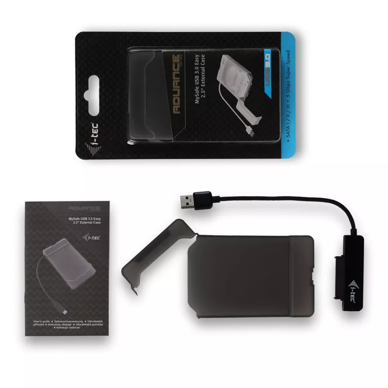 HDD/SSD-behuizing i-tec MySafe USB 3.0 Easy 2,5 inch externe behuizing zwart