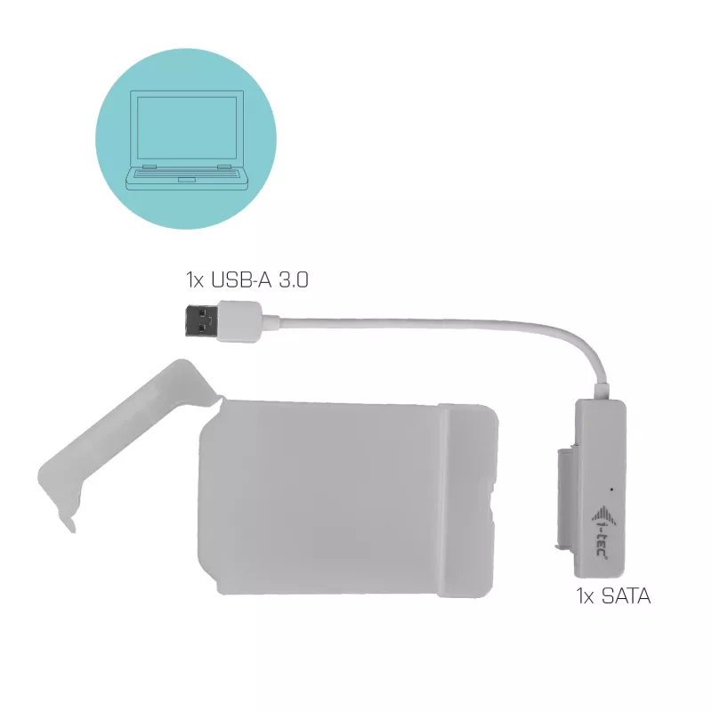 HDD/SSD-behuizing i-tec MySafe USB 3.0 Easy 2,5 inch externe behuizing – wit
