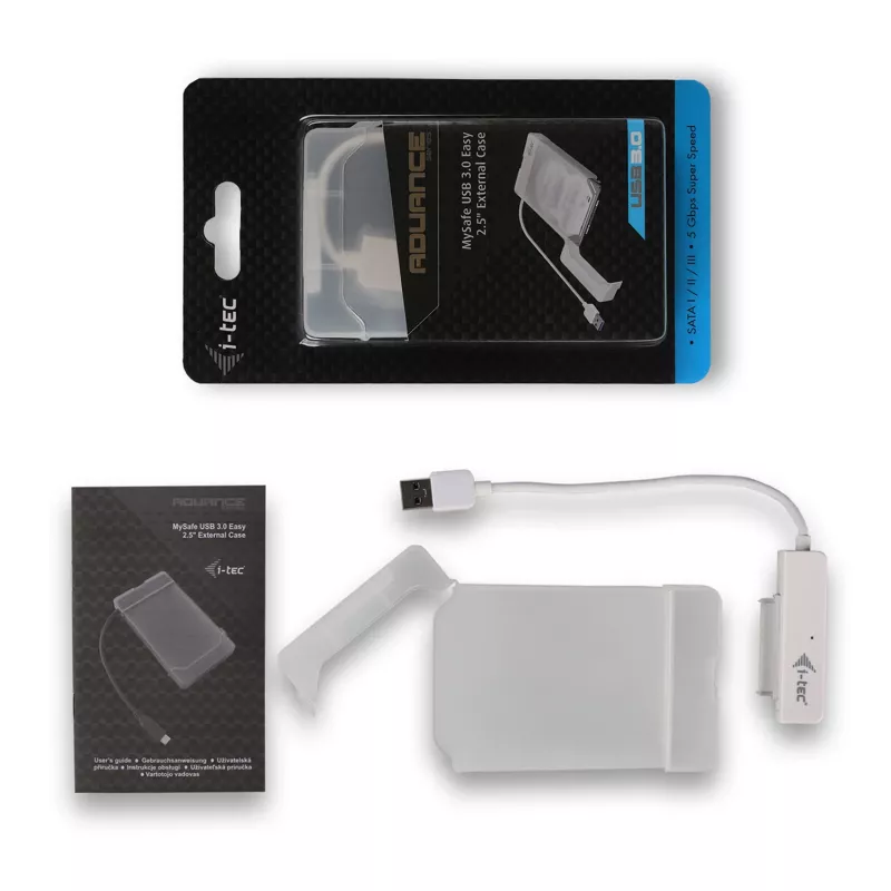 HDD/SSD-behuizing i-tec MySafe USB 3.0 Easy 2,5 inch externe behuizing – wit