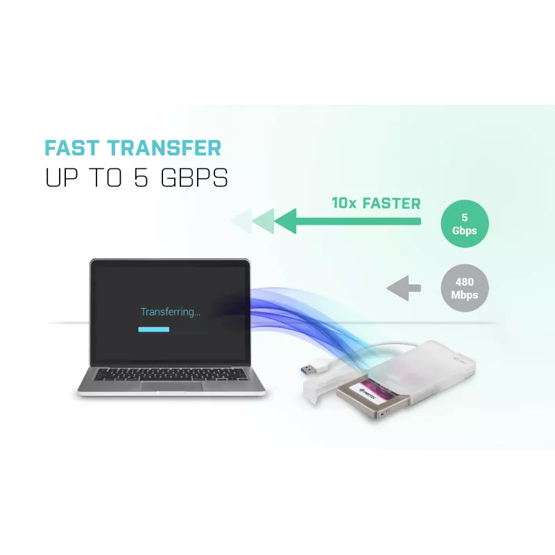 HDD/SSD-behuizing i-tec MySafe USB 3.0 Easy 2,5 inch externe behuizing – wit